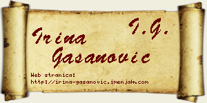 Irina Gašanović vizit kartica